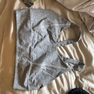 Size L plush heather wide band sports bra